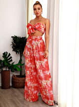 Hadley Red Changeable Top & Wide Leg Trousers Co-Ord - Fashion Genie Boutique