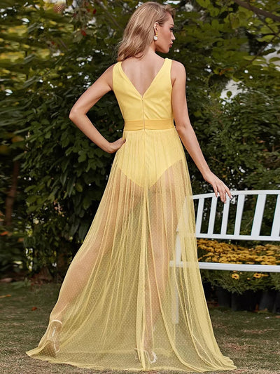 Dreamboat Yellow Floaty Romper Dress - Fashion Genie Boutique