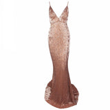 Goal Digger Champagne Sequin Maxi Gown Dress - Fashion Genie Boutique