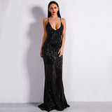 Prima Donna Black Sequin Fishtail Maxi Dress - Fashion Genie Boutique