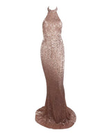 Spotlight Statement Champagne Sequin Fishtail Maxi Dress - Fashion Genie Boutique