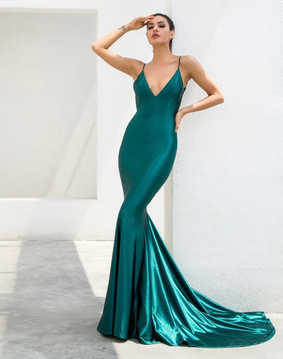 Elegantly Blissful Green Slinky Maxi Dress - Fashion Genie Boutique