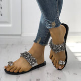 Crystalle Black Diamante Slider Sandals - Fashion Genie Boutique