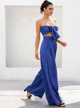 Dream Life Blue Changeable Top & Wide Leg Trousers Co-Ord - Fashion Genie Boutique