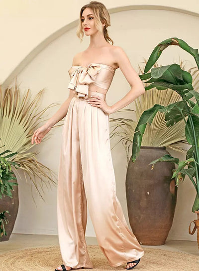 Dream Life Nude Changeable Top & Wide Leg Trousers Co-Ord - Fashion Genie Boutique