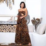 Wild Time Brown Leopard Print Changeable Top & Wide Leg Trousers Co-Ord - Fashion Genie Boutique