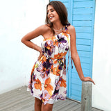 Margarita Multi Floral Print One Shoulder Mini Dress - Fashion Genie Boutique