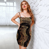 Fun For Now Black & Gold Sequin Mini Dress - Fashion Genie Boutique
