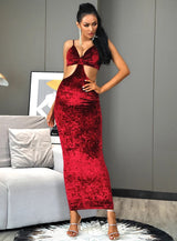 Afterparty Red Cut Out Maxi Dress - Fashion Genie Boutique