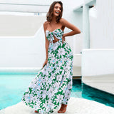 Flirt Factor Green Strapless Cut Out Maxi Dress - Fashion Genie Boutique