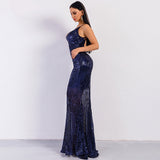 Prima Donna Navy Sequin Fishtail Maxi Dress - Fashion Genie Boutique