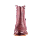 Texas Burgundy Embroidered Ankle Boot - Fashion Genie Boutique