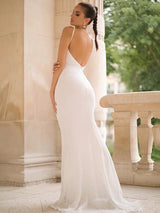 Goal Digger White Sequin Maxi Gown Dress - Fashion Genie Boutique