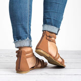 Vermont Brown PU Sandles - Fashion Genie Boutique