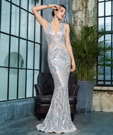 Sweet Evidence Silver Sequin Fishtail Maxi Dress - Fashion Genie Boutique