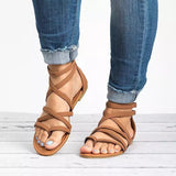 Vermont Brown PU Sandles - Fashion Genie Boutique