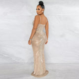 Love Affair Nude Mesh Rhinestone Embellished Maxi Dress - Fashion Genie Boutique