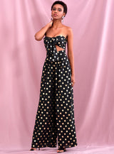 Gracie Black Polka Dot Changeable Top & Wide Leg Trousers Co-Ord - Fashion Genie Boutique