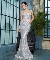Sweet Evidence Silver Sequin Fishtail Maxi Dress - Fashion Genie Boutique