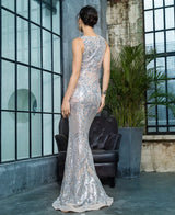 Sweet Evidence Silver Sequin Fishtail Maxi Dress - Fashion Genie Boutique