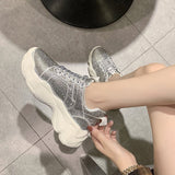 Sparkle Days Silver Crystal Embellished Trainers - Fashion Genie Boutique