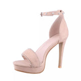 Glitter Nights Nude High Heel Shoes - Fashion Genie Boutique