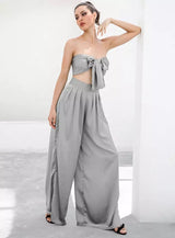 Dream Life Grey Changeable Top & Wide Leg Trousers Co-Ord - Fashion Genie Boutique