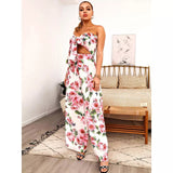 Getaway White Floral Print Changeable Top & Wide Leg Trousers Co-Ord - Fashion Genie Boutique
