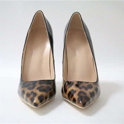 Rebel Affair Black Leopard Print Stiletto Court Shoe - Fashion Genie Boutique