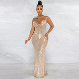 Love Affair Nude Mesh Rhinestone Embellished Maxi Dress - Fashion Genie Boutique