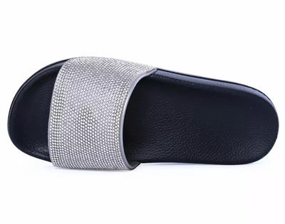 Cosmic Girl Rhinestone Embellished Sliders - Fashion Genie Boutique