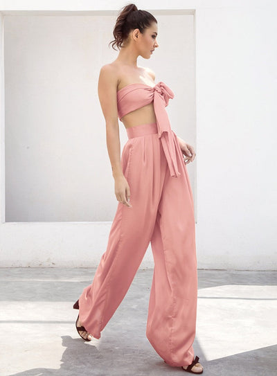 Dream Life Light Pink Changeable Top & Wide Leg Trousers Co-Ord - Fashion Genie Boutique