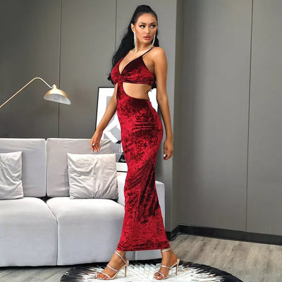 Afterparty Red Cut Out Maxi Dress - Fashion Genie Boutique