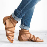 Vermont Brown PU Sandles - Fashion Genie Boutique