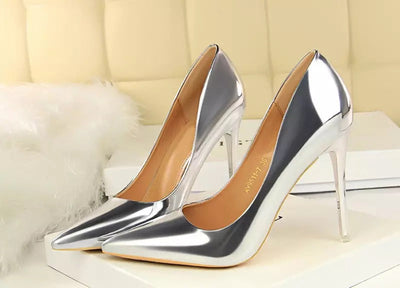 Chic Life Silver High Heel Pump Shoes - Fashion Genie Boutique