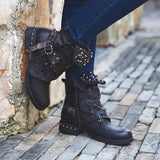 Greatest Days Grey PU Leather Boots - Fashion Genie Boutique