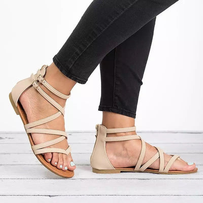 Vermont Brown PU Sandles - Fashion Genie Boutique
