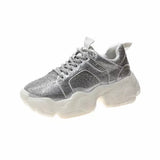 Sparkle Days Silver Crystal Embellished Trainers - Fashion Genie Boutique