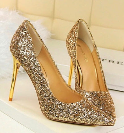 Till the Glitter Ends Gold High Heels - Fashion Genie Boutique