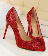 Till the Glitter Ends Red High Heels - Fashion Genie Boutique