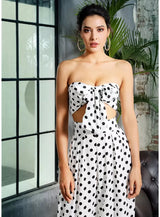 Gracie White Polka Dot Changeable Top & Wide Leg Trousers Co-Ord - Fashion Genie Boutique