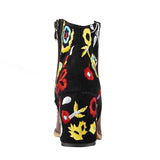 Texas Burgundy Embroidered Ankle Boot - Fashion Genie Boutique