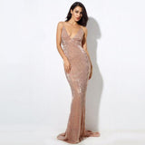 Goal Digger Champagne Sequin Maxi Gown Dress - Fashion Genie Boutique