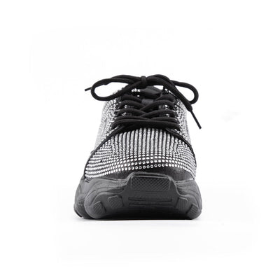 Sparkle Days Black Crystal Embellished Trainers - Fashion Genie Boutique
