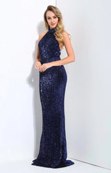 Spotlight Statement Navy Sequin Fishtail Maxi Dress - Fashion Genie Boutique