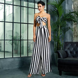 Josie Black & White Stripe Changeable Top & Wide Leg Trousers Co-Ord - Fashion Genie Boutique