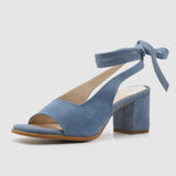 Elita Beige Wrap Around Block Heel Shoes - Fashion Genie Boutique