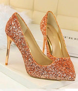 Till the Glitter Ends Bronze High Heels - Fashion Genie Boutique