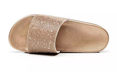 Cosmic Girl Rhinestone Embellished Sliders - Fashion Genie Boutique