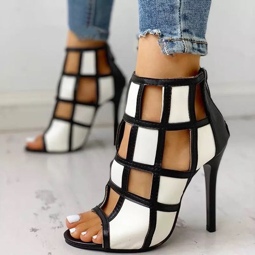 Thrillers Black & White Stiletto Heels - Fashion Genie Boutique